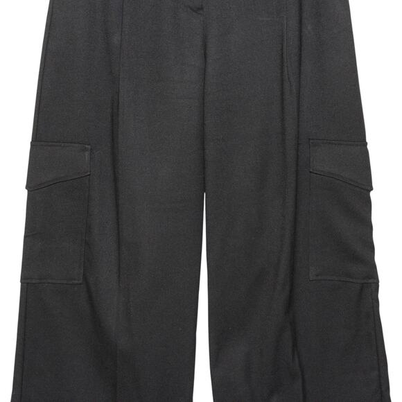 KOTON Arzu Sabanci Wide Leg Black Pants Size EU 42 Large - Picture 2 of 13